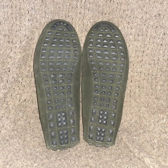 BOEMOS-Slip On-Driving Loafers/Moccasins Dark Green Suede-Size 44/11-Near Mint - Picture 6 of 6
